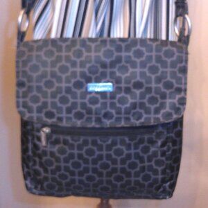 Baggallini Black and Gray Nylon Crossbody Bag